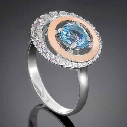 Перстень 409 альпініт блакитний Rh Timofeev