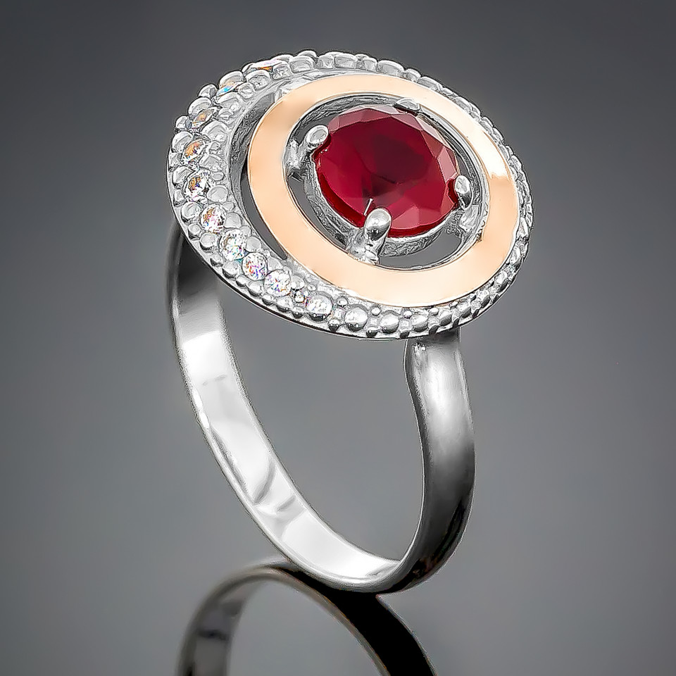 Перстень 409 альпініт гранат Rh Timofeev