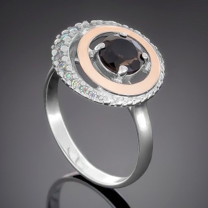 Перстень 409 альпініт коричневий Rh Timofeev