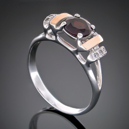 Перстень 411 альпініт червоний Rh Timofeev