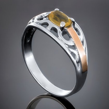 Перстень 413 альпініт жовтий Rh Timofeev