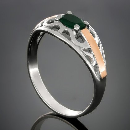 Перстень 414 альпініт зелений Rh Timofeev