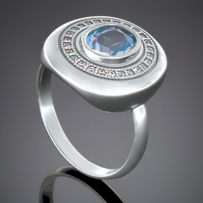 Перстень 415 альпініт блакитний Rh Timofeev