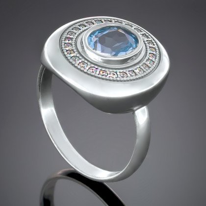 Перстень 415 альпініт блакитний Rh Timofeev