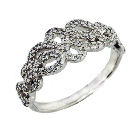 Перстень 654 цирконій білий Rh Timofeev