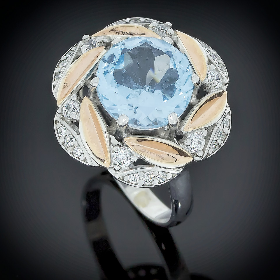 Перстень 419 альпініт блакитний Rh Timofeev