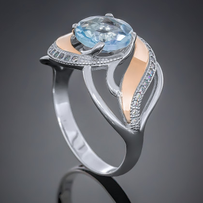 Перстень 420 альпініт блакитний Rh Timofeev