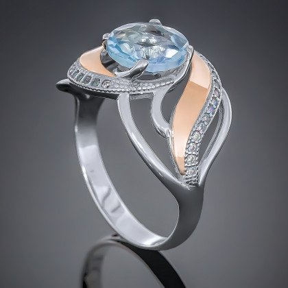 Перстень 420 альпініт блакитний Rh Timofeev