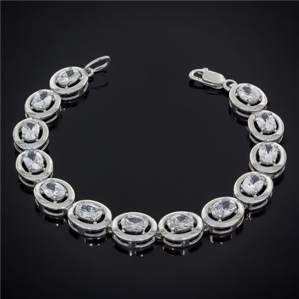 Браслет 605(19/13)(2)цирконій білий Rh Timofeev