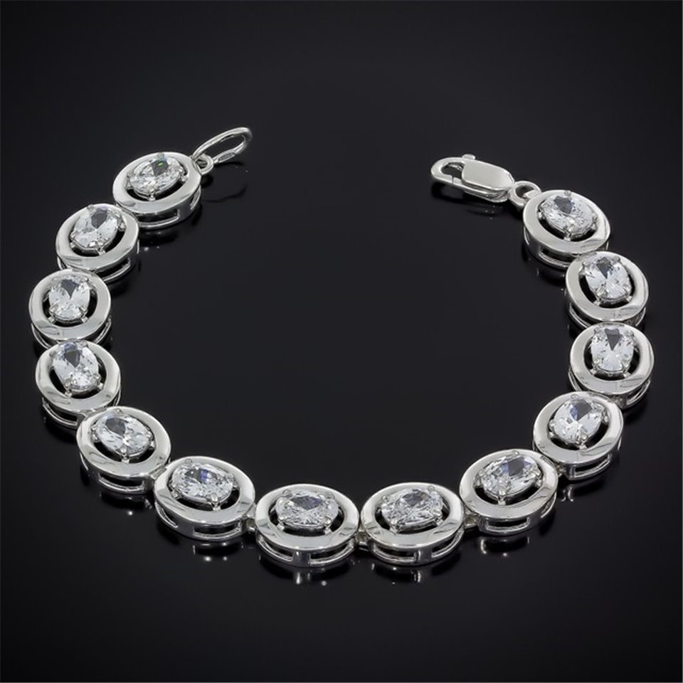 Браслет 605(19/13)(2)цирконій білий Rh Timofeev