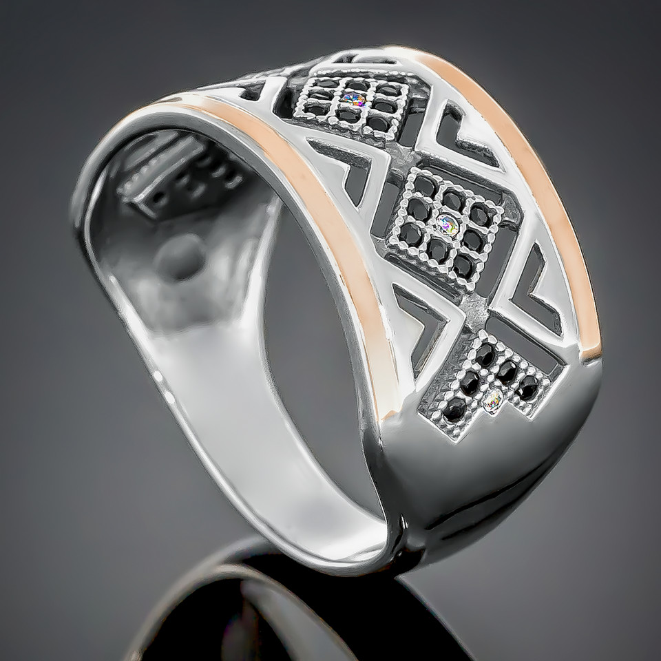 Перстень 427 цирконій блакитний/б.с. Rh Timofeev