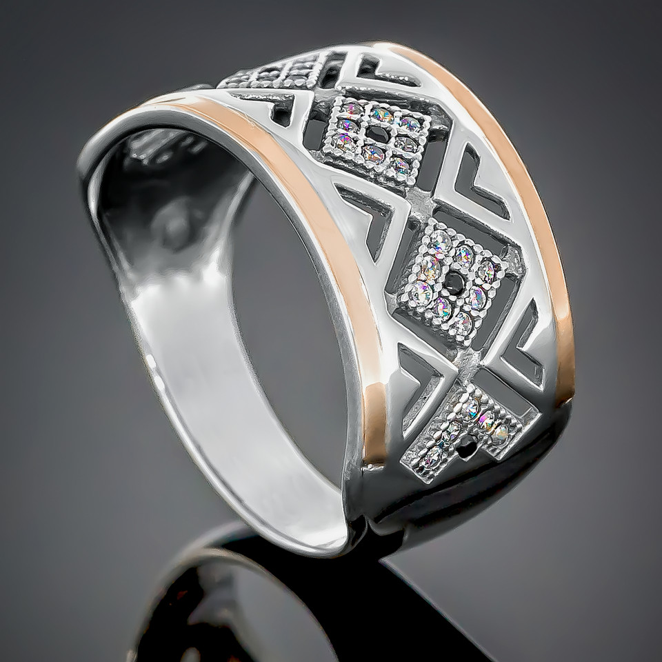 Перстень 427 цирконій зелений/з.с. Rh Timofeev