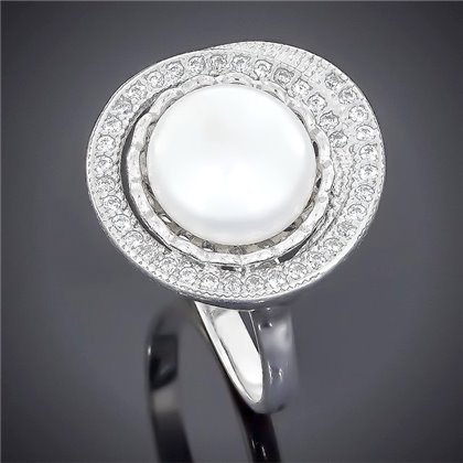 Перстень 562 перлина біла Rh Timofeev