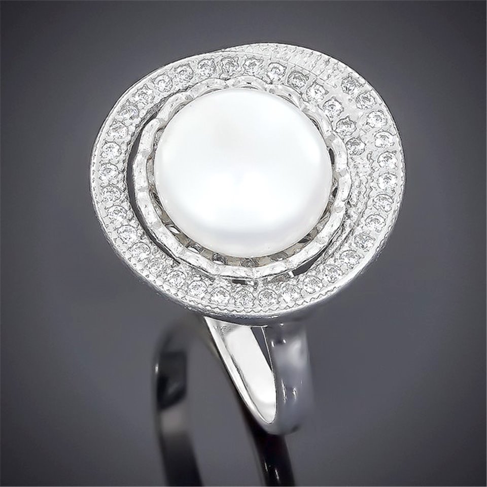 Перстень 562 перлина біла Rh Timofeev