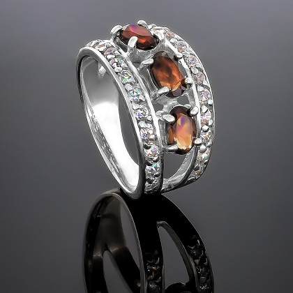 Перстень 43 гранат Rh Timofeev