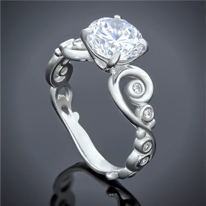 Перстень 560 цирконій білий Rh Timofeev