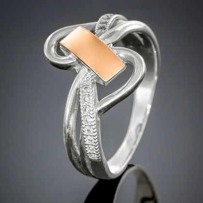 Перстень 445 цирконій чорний Rh Timofeev