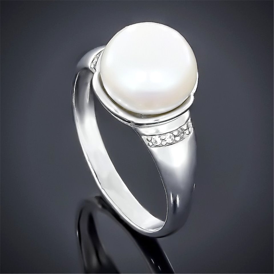 Перстень 559 перлина біла Rh Timofeev