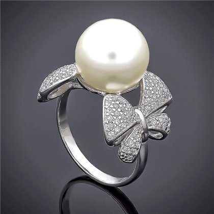 Перстень 555 перлина біла Rh Timofeev
