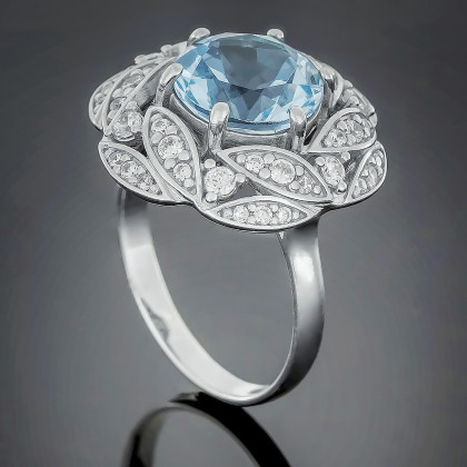 Перстень 454 альпініт блакитний Rh Timofeev