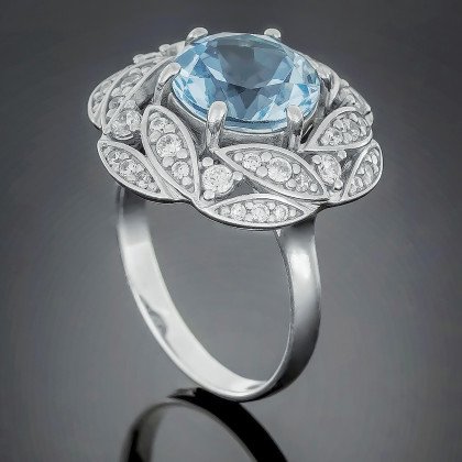 Перстень 454 альпініт блакитний Rh Timofeev