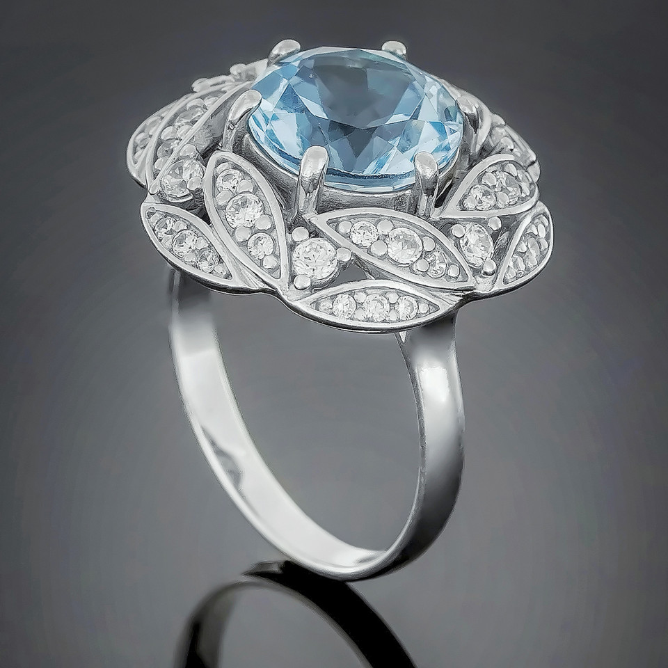 Перстень 454 альпініт блакитний Rh Timofeev