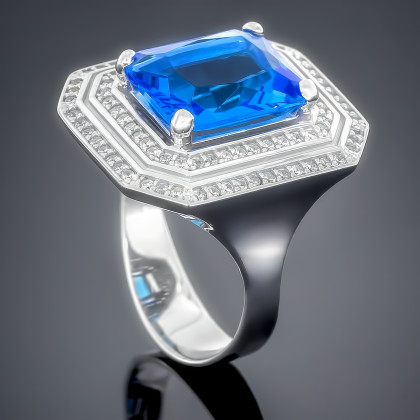 Перстень 455 альпініт блакитний Rh Timofeev