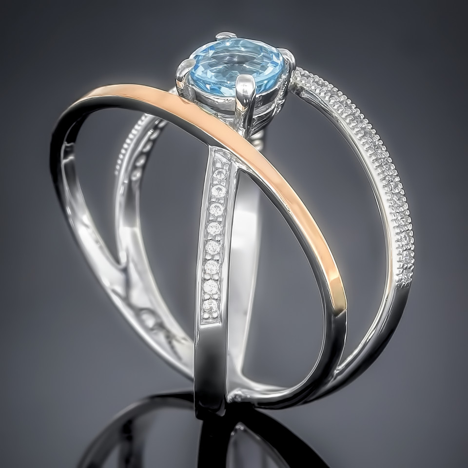 Перстень 456 альпініт блакитний Rh Timofeev