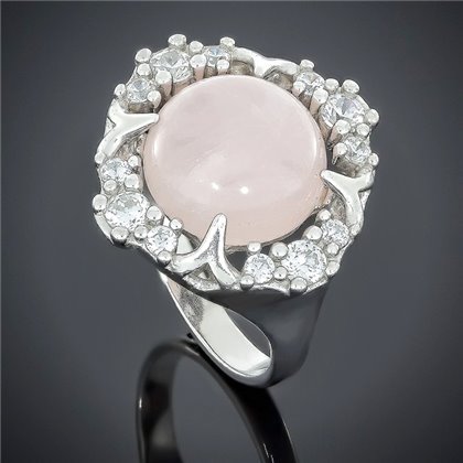 Перстень 550 кварц рожевий Rh Timofeev