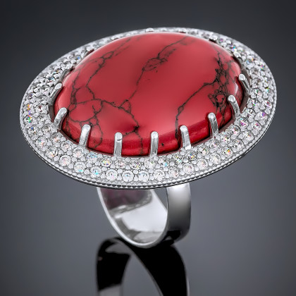 Перстень 476 яшма імітація Rh Timofeev