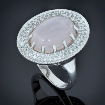 Перстень 476(2) улексит рожевий Rh Timofeev