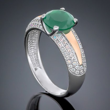 Перстень 486 альпініт зелений Rh Timofeev