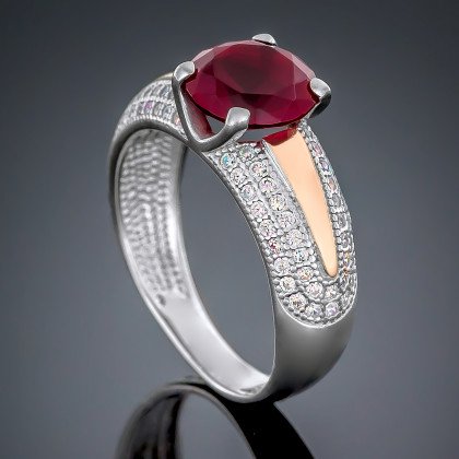 Перстень 486 альпініт червоний Rh Timofeev