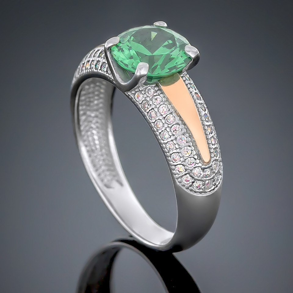 Перстень 486 аметист зелений Rh Timofeev