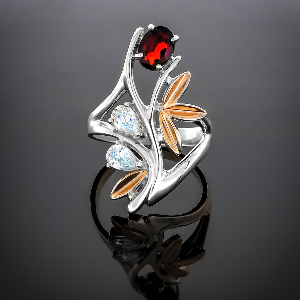 Перстень 49 альпініт клюква Rh Timofeev