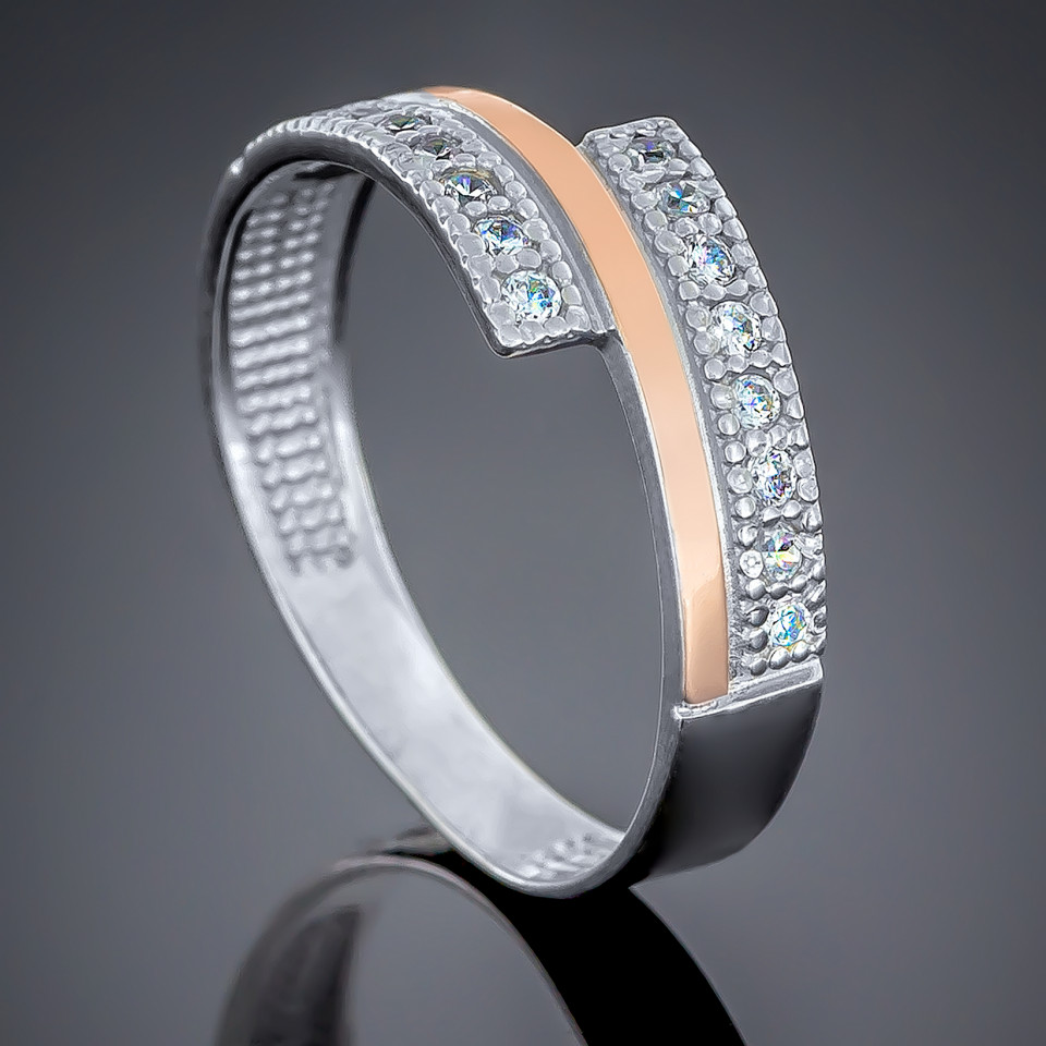 Перстень 492 цирконій білий Rh (18,0) Timofeev