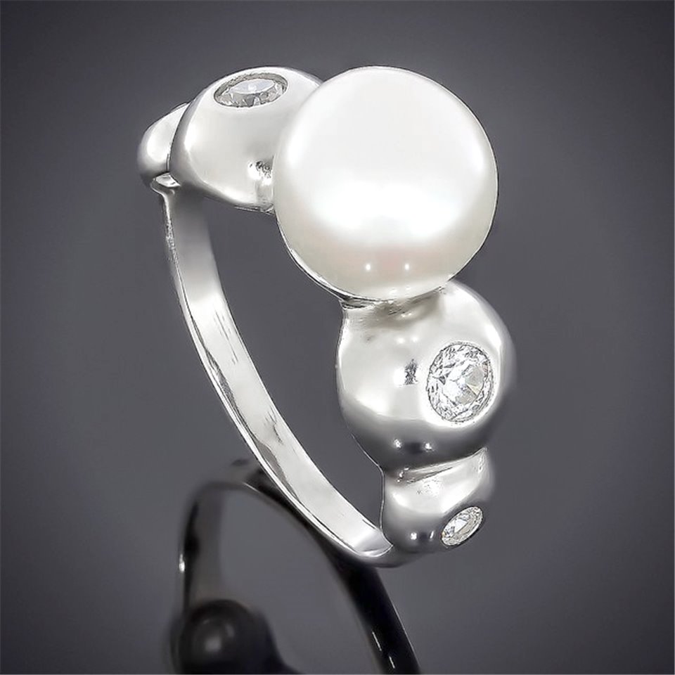 Перстень 546 перлина біла Rh Timofeev