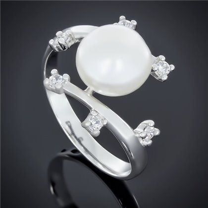 Перстень 545 перлина біла Rh Timofeev