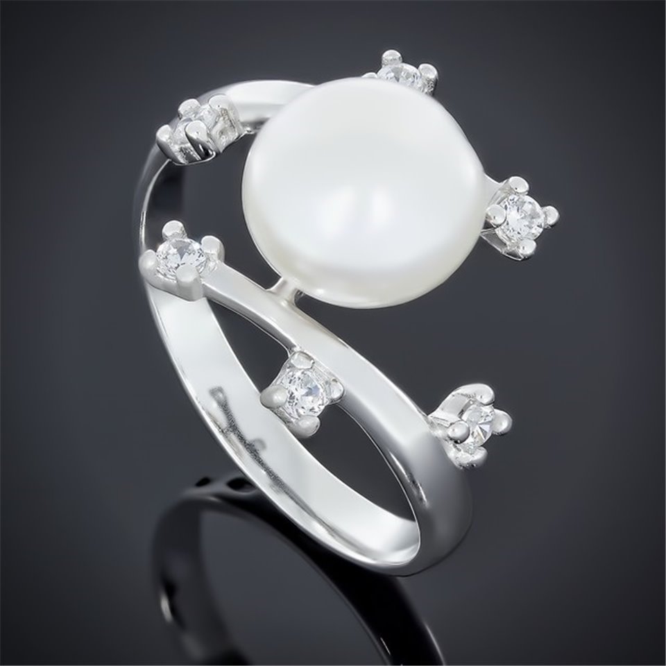 Перстень 545 перлина біла Rh Timofeev