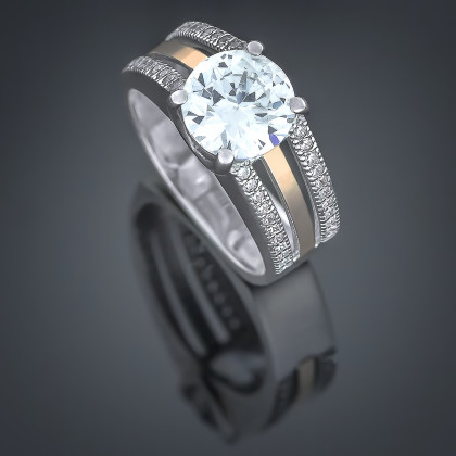 Перстень 499 кварц зелений Rh Timofeev