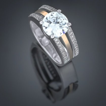 Перстень 499 кварц зелений Rh Timofeev