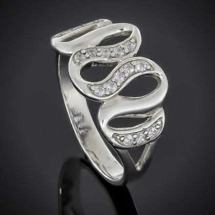 Перстень 567 цирконій зелений Rh Timofeev 2