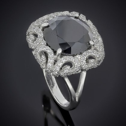 Перстень 568 цирконій рожевий Rh Timofeev