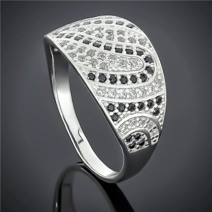 Перстень 542 чорно білий Rh Timofeev