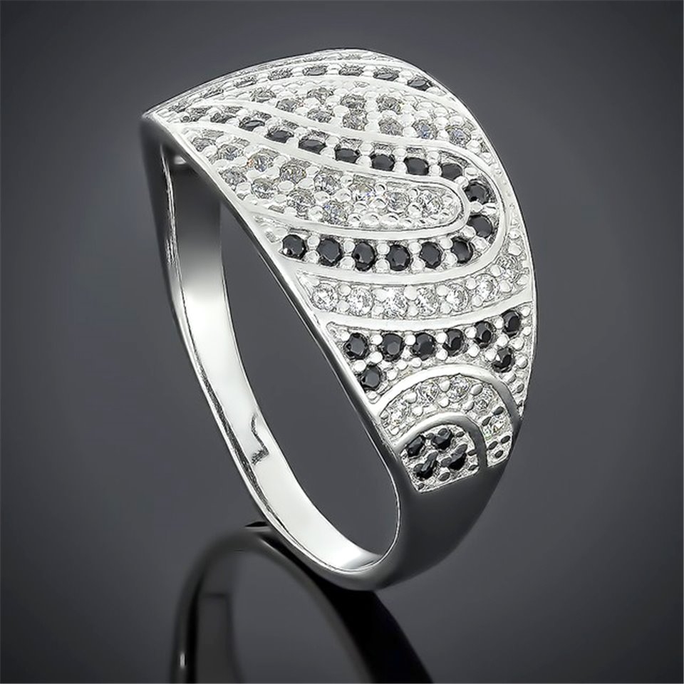 Перстень 542 чорно білий Rh Timofeev