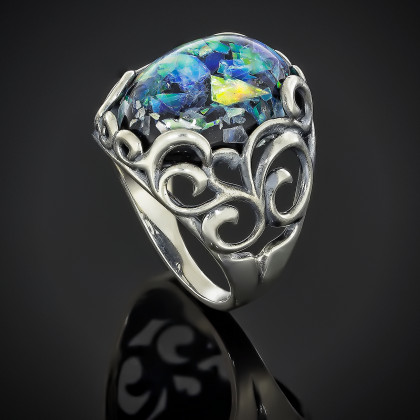 Перстень 592 улексит світлий Timofeev 2