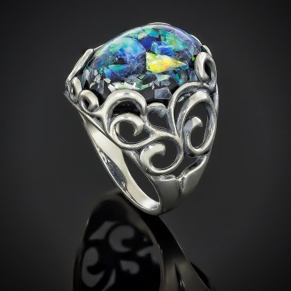 Перстень 592 улексит світлий Timofeev 2