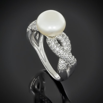 Перстень 593 перлина чорна Rh Timofeev