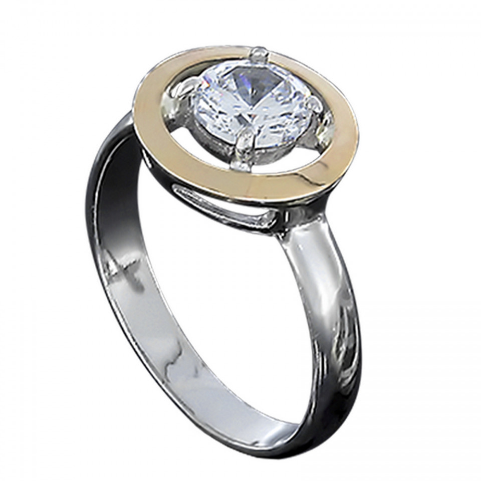 Перстень 606 (2) цирконій чорний Rh Timofeev