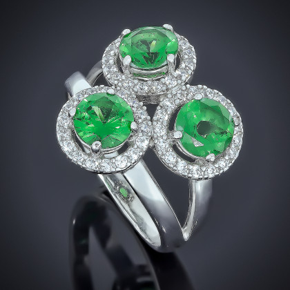 Перстень 565 альпініт смарагд Rh Timofeev